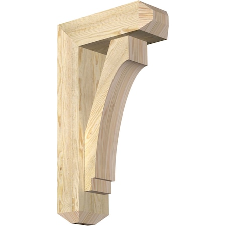 Ekena Millwork Imperial Craftsman Rough Sawn Bracket w/ Offset Brace, Douglas Fir, 6"W x 16"D x 28"H BKT0604X16X28IMP04RDF